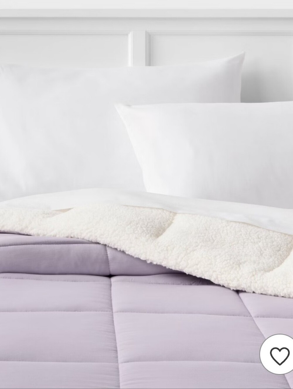 Room Essentials Light Purple Faux Shearling Reversible Comforter